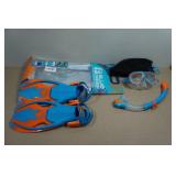 Cressi Blulove Kids Snorkel Set - Fin Size S/M