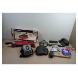 Assorted Flooring Tools - Vinyl Tile Cutter, Knee Pads, Saw Blade, Mallet