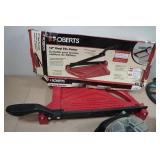 Assorted Flooring Tools - Vinyl Tile Cutter, Knee Pads, Saw Blade, Mallet