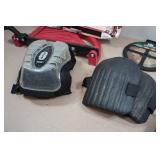 Assorted Flooring Tools - Vinyl Tile Cutter, Knee Pads, Saw Blade, Mallet