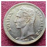 1960 Venezuela Silver 1 Bolivar