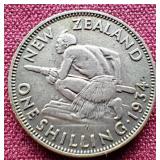 1934 New Zealand Silver 1 Shilling
