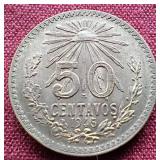 1945 Mexico Silver 50 Centavos