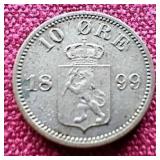 1899 Norway Billion 10 Ore