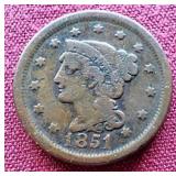 1851 Braided Hair Large Cent
