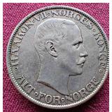 1908 Norway Silver 2 Kroner