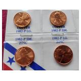 1982 Uncirculated Penny Set