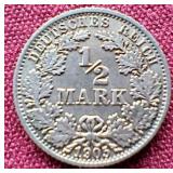 1905 Germany Silver 1/2 Mark