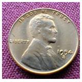 (2) Red Uncirculated 1954-S Wheat Pennies