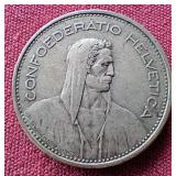 1935 Switzerland Silver 5 Francs