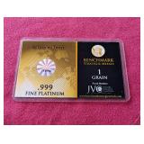 1 Grain .999 Platinum Bar