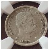 RARE 1883 Hawaii Silver Dime - NGC VF Details