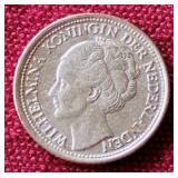 1944 Netherlands Silver 10 Cents