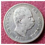 1899 Italy Silver 1 Lira