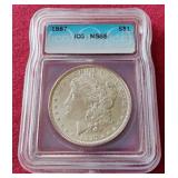 1887 Morgan Dollar - ICG MS65