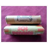 (2) Wheat Penny Rolls