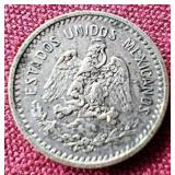 1907 Mexico Silver 10 Centavos