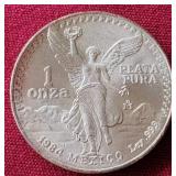Early 1984 Mexico 1 oz Silver Libertad
