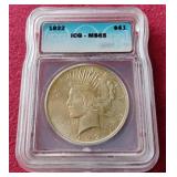 1922 Peace Dollar - ICG MS65