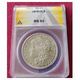 1878-CC Morgan Dollar - ANACS MS61
