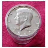 Tube of (20) 40% Silver Half Dollars