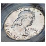 Nice Slabbed 1962 Franklin Half Dollar