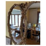 Ornate Triple Oval Wall Mirror Bronze-Tone Rococo Style, Good