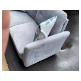 Zinus Light Gray Upholstered Loveseat Sofa w/ 2 Accent Pillows, Fair