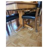 Dining Table Set - 95x39x30 - 8 Black Upholstered Chairs