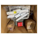 Miscellaneous tote of PVC and Bathroom/Kitchen hardware. Untested. Possible missing parts
