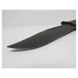 KA-BAR U.S.M.C. Marked Fighting Knife w/Leather Sheath