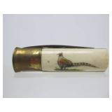 Set of Vintage Bone Handle Wildlife Folding Knives - PARKER Eagle Brand Cutlery - Japan