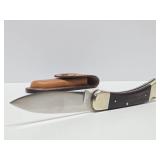 GROHMANN Pictou NS 9" Folding Knife w/Leather Case