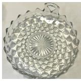 Diamond-Cut Glass Ice Bucket, Serving Dish with Salt & Pepper Shakers
