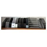 Oak Office Desk with Hutch & File Cabinet - Open Shelves & Drawers, on Casters and Desk Organizers