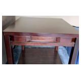 End Table - Dark Wood Finish & Lower Shelf