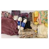 Lion Brand Yarn & Uncompleted Knitting Projects Bundle