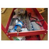Rolling Tool Cart with Tools and Parts