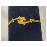 14K Yellow Gold Dolphin 7" Bracelet