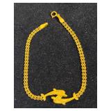 14K Yellow Gold Dolphin 7" Bracelet