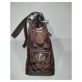 Authentic Coach Signature Series Brown Leather/Canvas Matching Purse & Wallet