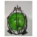 Metal Garden Frog w/Glass Sphere Body