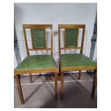 Two Folding "Leg-o-Matic" Padded Chairs