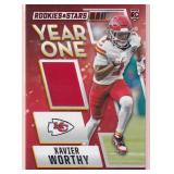 Xavier Worthy RC and Todd Gurley #/99 Jersey Cards