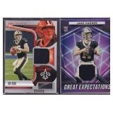 Ian Book and Jake Haener Saints RC Jersey Cards