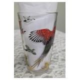 Hazel-Atlas Glass Company Pitcher with 8 Glasses.  These glasses feature the  "Pheasants" pattern, produced roughly 1950