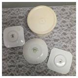 Two Royal Adderley Floral Bone China "Game Bird" Teabag Caddy Plates. One Vintage Pheasant Game Bird collector plate and One  Vintage Collectible Kitchen container or canister produced by  SWETYE Co, 