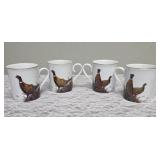 Four "Wild Wings" Ring-Necked Pheasant coffee mugs.