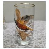 Five West Virginia Glass Specialty Company Vintage Pheasant Glasses (1970
