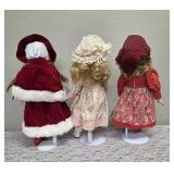 Three collectible porcelain dolls.  From the Premier Doll collection.